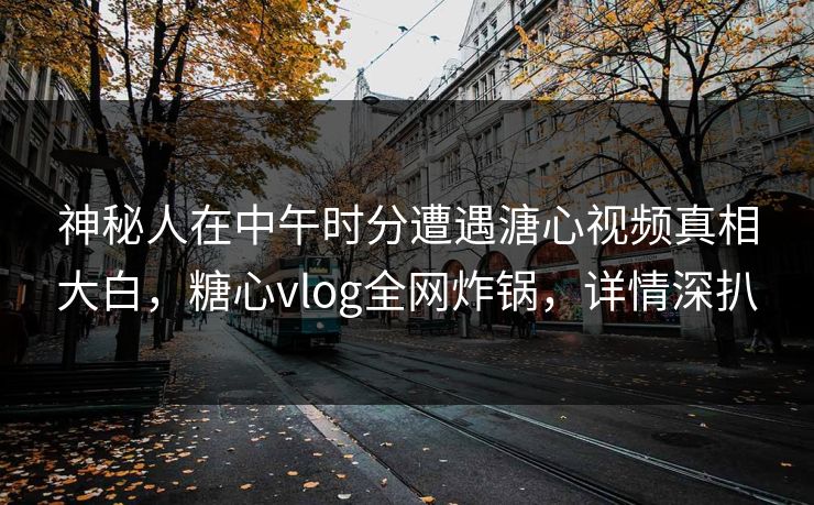 神秘人在中午时分遭遇溏心视频真相大白，糖心vlog全网炸锅，详情深扒