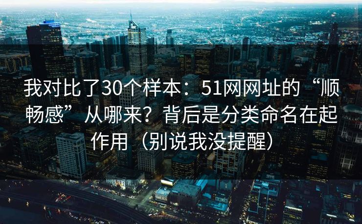 我对比了30个样本：51网网址的“顺畅感”从哪来？背后是分类命名在起作用（别说我没提醒）
